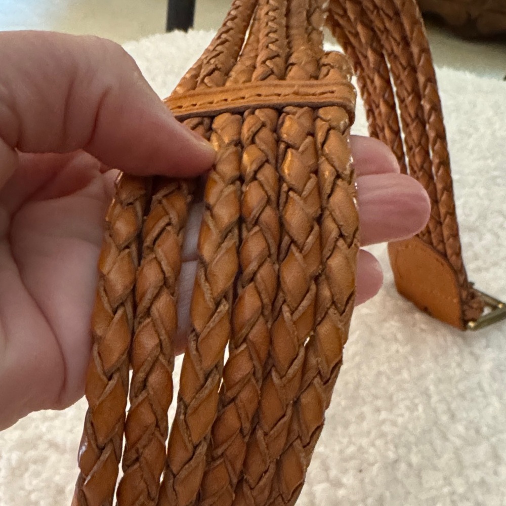 Polo by Ralph Lauren Women's Brown Braided Leather Belt - Picture 4 of 4